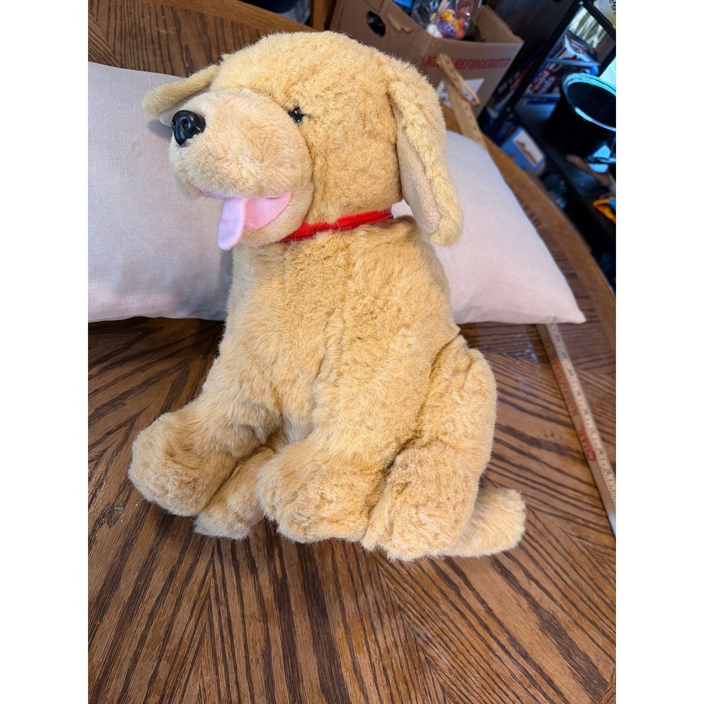 Hallmark Golden Retriever Plush Dog Stuffed Animal Tan Gold Red Collar Vintage